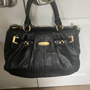 Brahmin Black Leather Caroline Croc Cinches, Very Rare Like New!